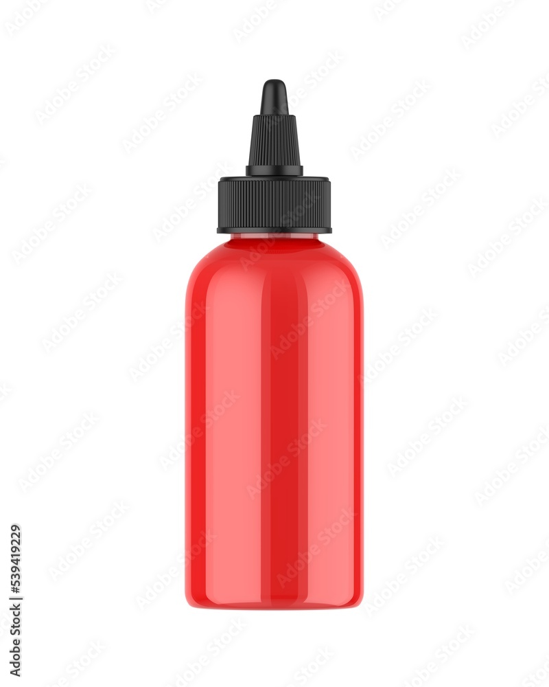 Blank nozzle dropper screw cap bottle mockup, 3d render illustration. Blank nozzle dropper screw cap bottle mockup, 3d render illustration.
