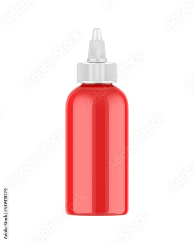Blank nozzle dropper screw cap bottle mockup, 3d render illustration. © godesignz