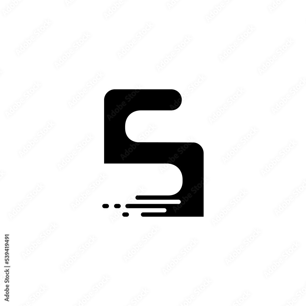 Simple Smooth Letter S or Number 5 Logo Simple Smooth Letter S or Number 5 Logo