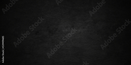 Dark black grunge textured concrete background. Panorama dark grey black slate background or texture. Vector black concrete texture. Stone wall background.	