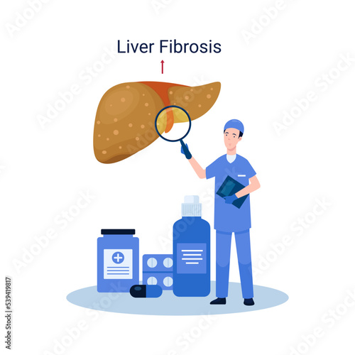 World Hepatitis Day, illustration liver fibrosis
