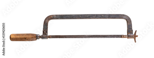 Картината върху платно hacksaw for metal cutting isolated, old rusty handle tool