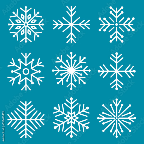 vector set of snowflakes for decoration