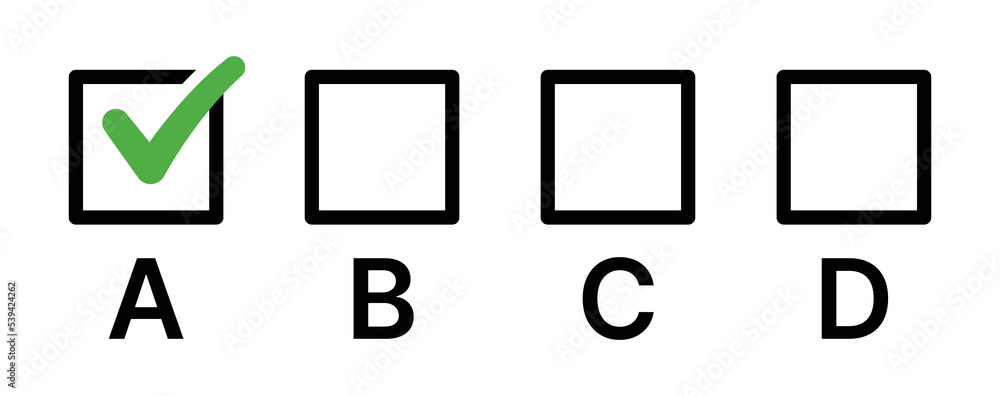 Making checkmark on choice A vector isolated on white background. Checkbox symbol. Making checkmark on choice A vector isolated on white background. Checkbox symbol.
