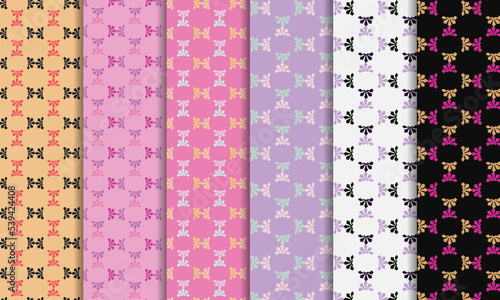 Floral celestial decorative Pattern Background. Set of seamless geometric patterns. Retro seamless pattern background. Neutral trendy colours on digital paper