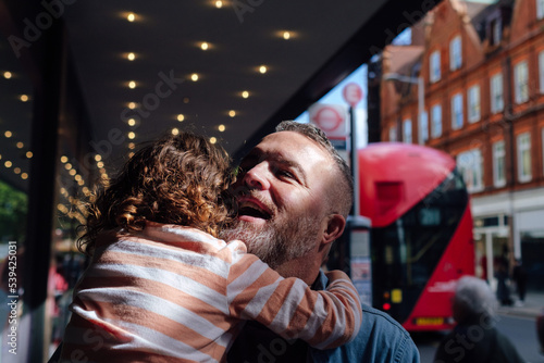 Photography Dad and daughter enjoying in shopping together.