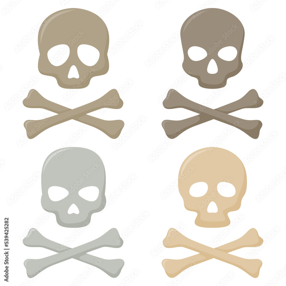 Set of Skull and Crossbones isolated on white background Set of Skull and Crossbones isolated on white background