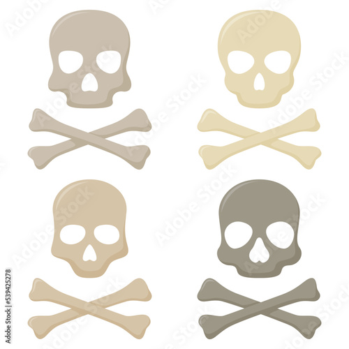 Set of Skull and Crossbones isolated on white background