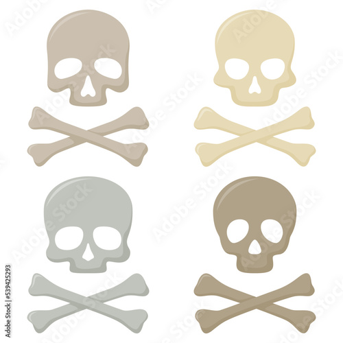 Set of Skull and Crossbones isolated on white background