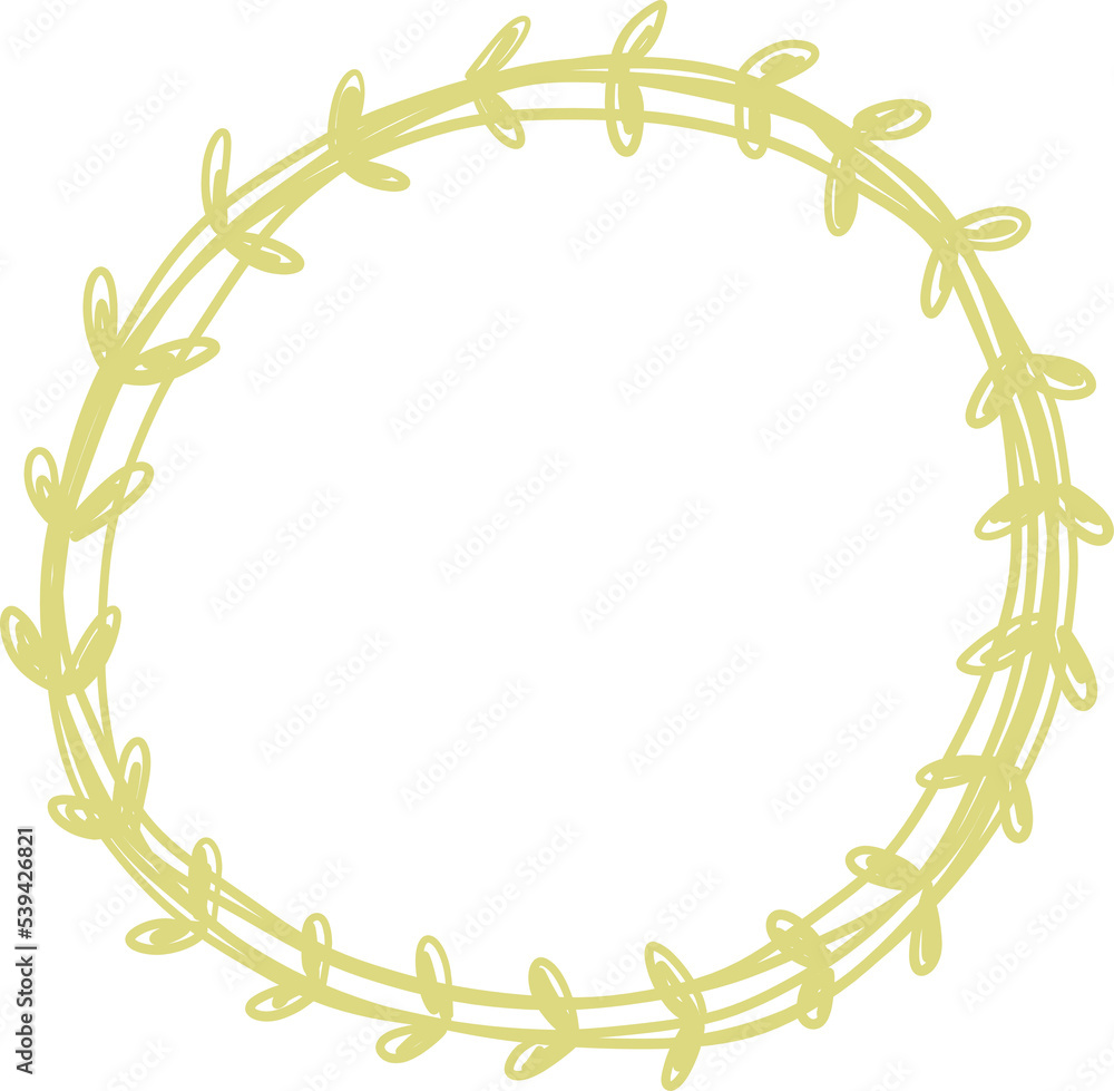 Hand drawn doodle simple wreath Hand drawn doodle simple wreath