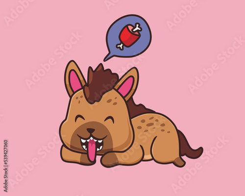 hyena sleep cartoon illustration style