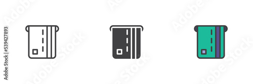 Card insert slot different style icon set