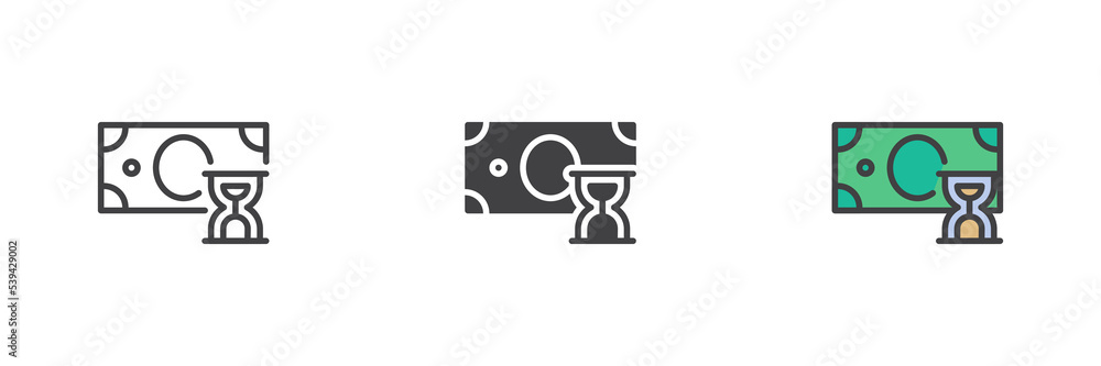 Payment history different style icon set Payment history different style icon set