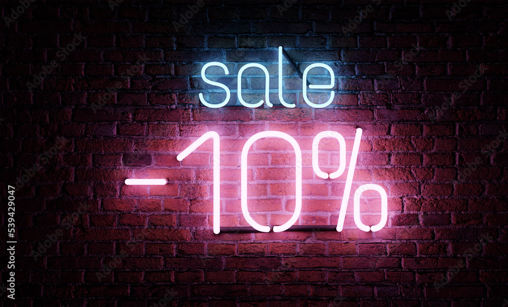 Black Friday Sale Neon Sign Brick Background Black Friday Sale Neon Sign Brick Background