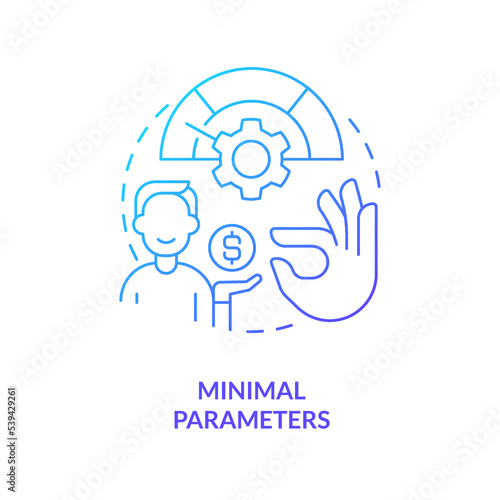 Minimal parameters concept blue gradient icon. Impact of small actions. Engage donations. Psychology abstract idea thin line illustration. Isolated outline drawing. Myriad Pro-Bold font used