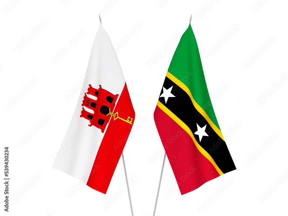 Gibraltar and Federation of Saint Christopher and Nevis flags Gibraltar and Federation of Saint Christopher and Nevis flags