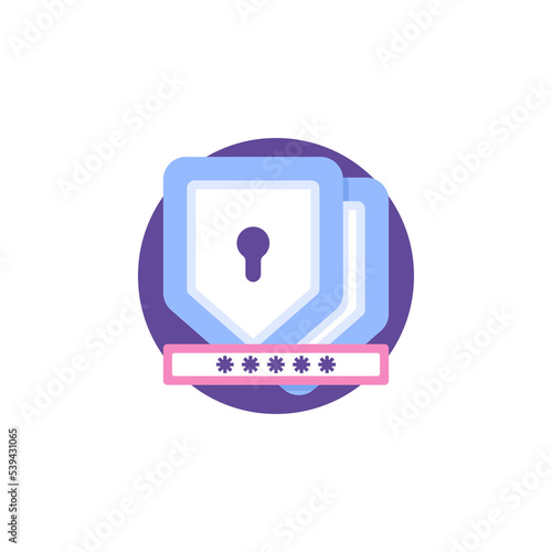 double protection or dual security. layered security system. two-step verification and authentication. twice password. OTP code or One Time Password. shield symbol. technology. illustration concept