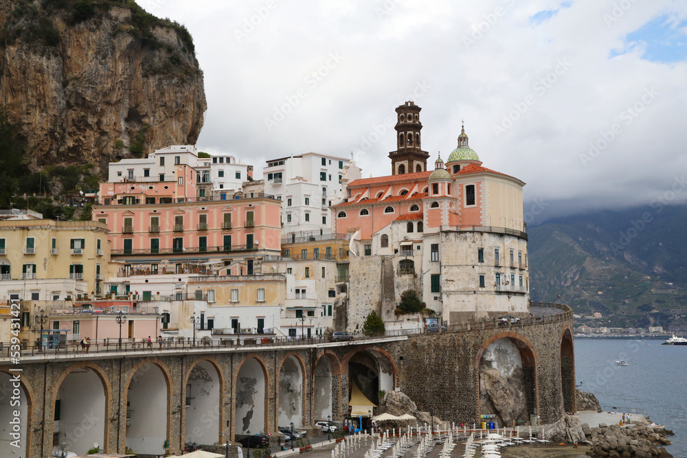 The characteristic village of Atrani on the Amalfi Coast, Italy