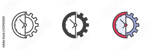 Gear timer different style icon set