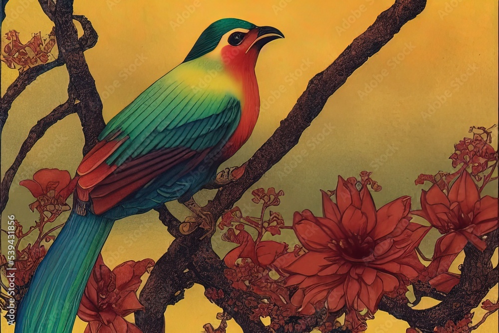Fototapeta premium bird on the tree