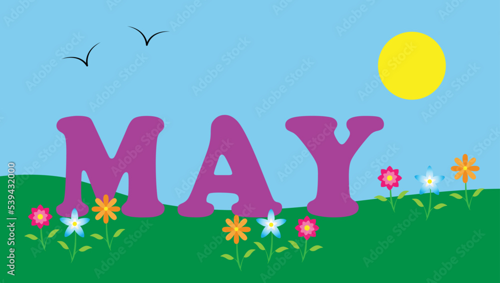 Fototapeta premium may month background. Vector illustration.