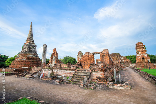 Ancient temple scenery  Wat Mahathat  Ayutthaya   Thailand