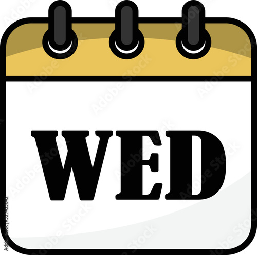 wednesday on white isolated background. Vector illustration
