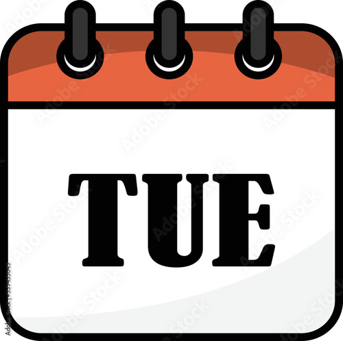 tuesday on white isolated background. Vector illustration