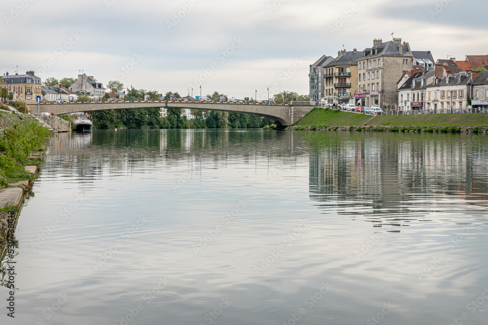 Pont Aspirant de Rouge - Rue Carnot  Bridge over the River Marne in Chateau Thierry France