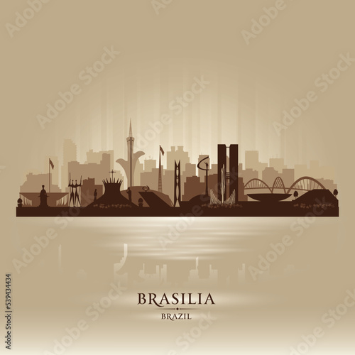 Brasilia Brazil city skyline vector silhouette