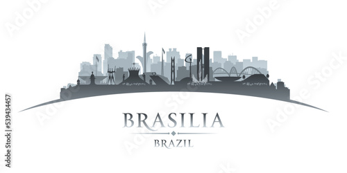 Brasilia Brazil city silhouette white background photo