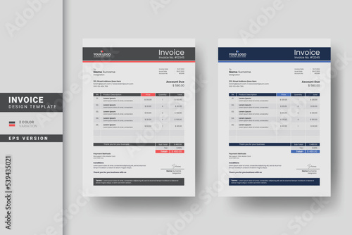 Creative business invoice design for business and company