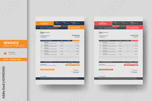 Creative business invoice design for business and company