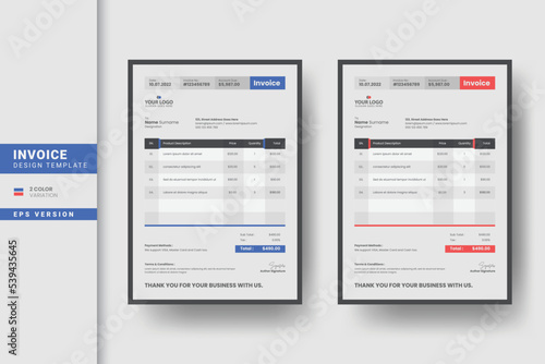 Creative business invoice design for business and company