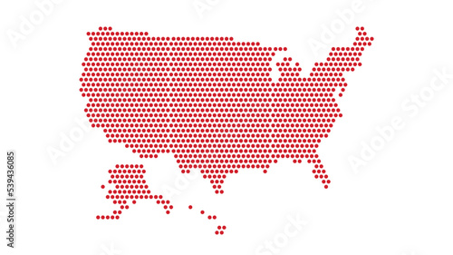 united state of america map made from dots stock vector