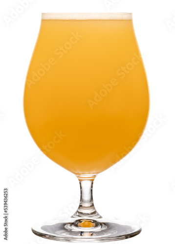 фотография NEIPA ale in tulip glass isolated on white