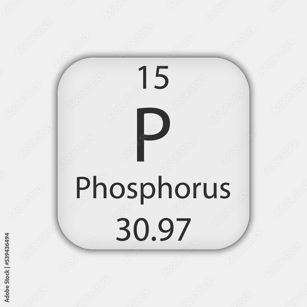 Phosphorus symbol. Chemical element of the periodic table. Vector illustration. Phosphorus symbol. Chemical element of the periodic table. Vector illustration.