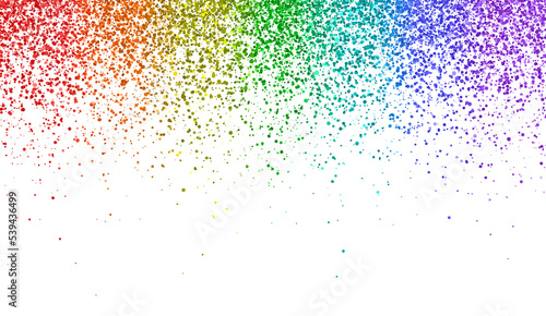 Rainbow falling glitter particles isolated PNG
