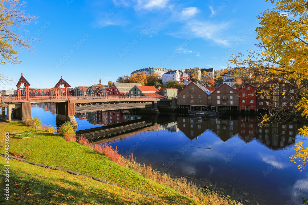 The Old Bridge ( den Gamle Bybro) in Trondheim, Norway