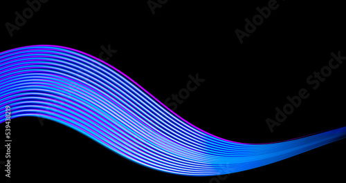 Abstract technology banner design. Digital neon lines on black background.