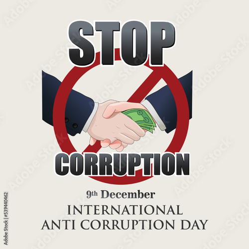 FLAT INTERNATIONAL ANTI CORRUPTION DAY VECTOR ILLUSTRATION