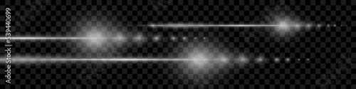 Silver line with light effects. Isolated on transparent background. Vector illustration, eps 10.
