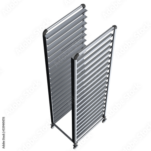 3d rendering illustration of a canteen tray trolley