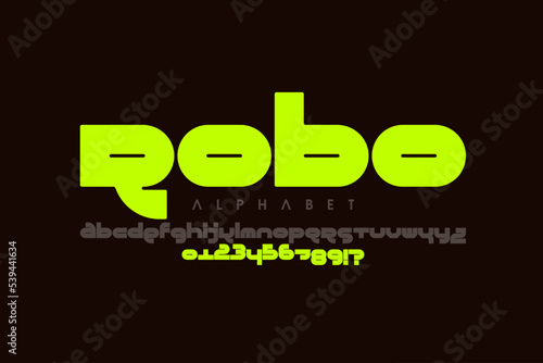 Modern lowercase style font design, alphabet letters and numbers vector illustration