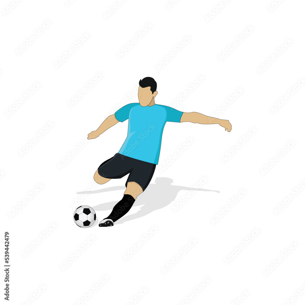 Soccer player shooting a ball vector graphics