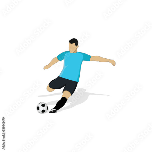 Soccer player shooting a ball vector graphics © Lissetia