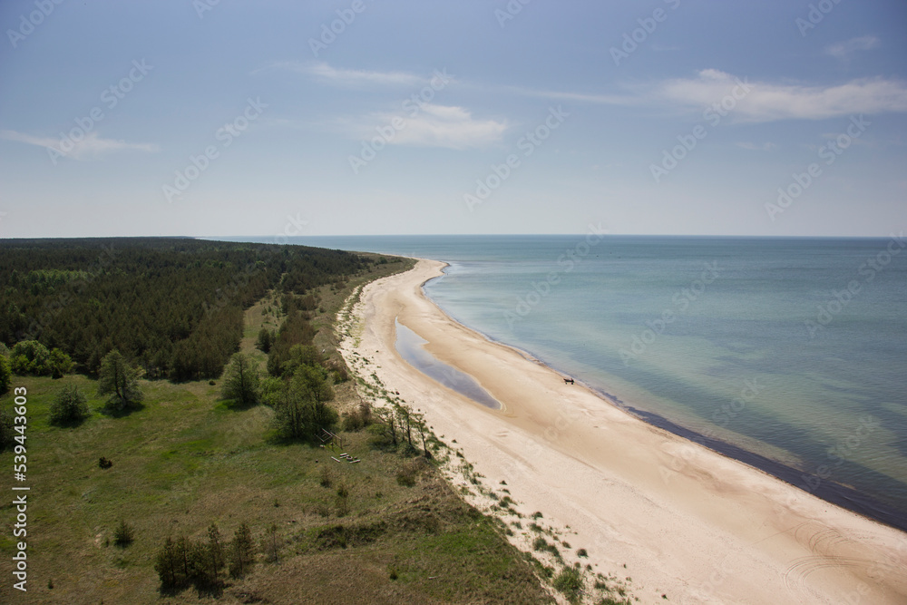 Baltic sea beachfront from bird-eye view - Latvia.