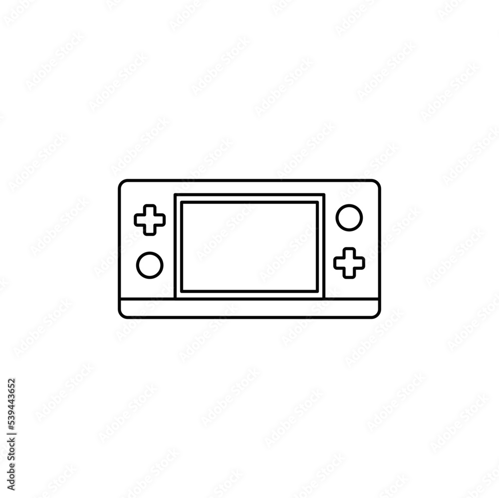 Portable video game icon in line style icon, isolated on white background Portable video game icon in line style icon, isolated on white background