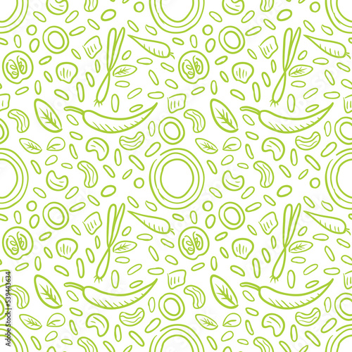 Seamless vector pattern with vegetables