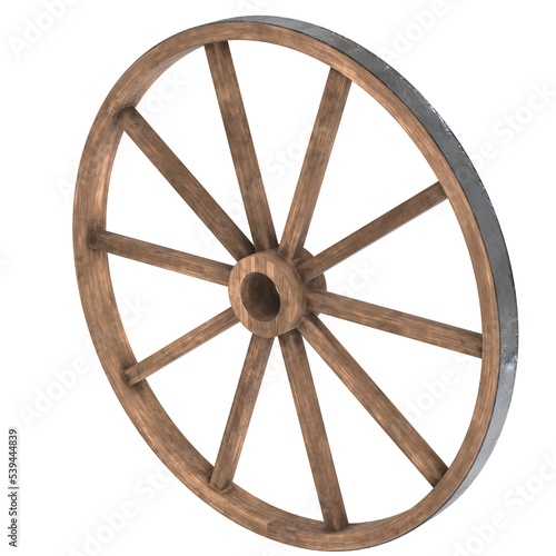 3d rendering illustration of a cart wheel